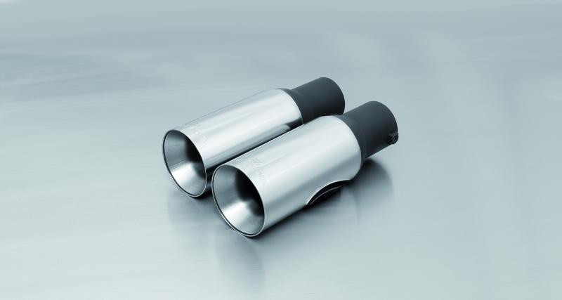 2 Diesel-tail pipes Dia: 90 mm straight with emission exit downwards