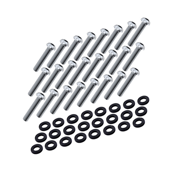 24 bultar och nylonbrickor för CFC-enhetsfläns, 1/4-28 UNF x 1