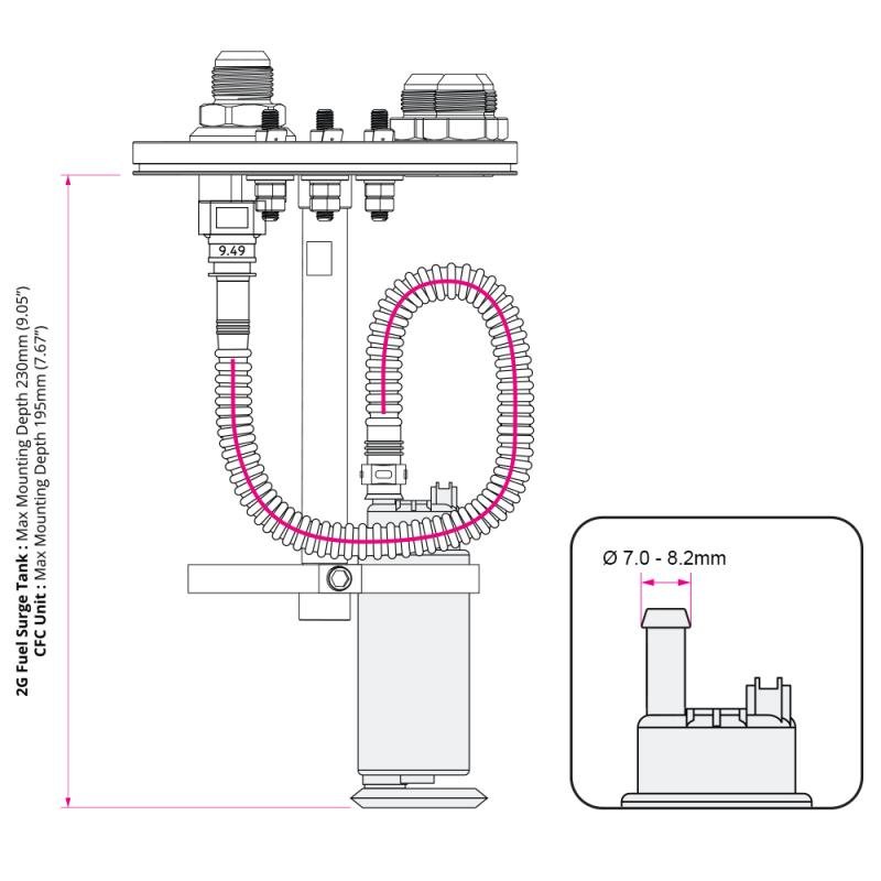 SAE ID8 Fuel pump mounting kit for Single fuel pump