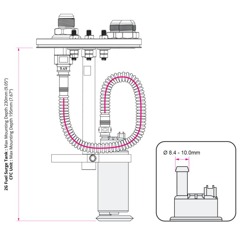 SAE ID10 Fuel pump mounting kit for Single fuel pump