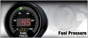 AEM - Tryckmätare OLJA | BRÄNSLE (0-100 PSI)