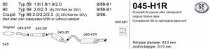 Avgassystem Audi 80, 90, coupé  1.6- 2.3 2*70