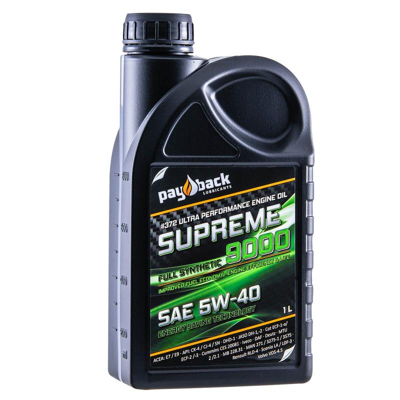 Helsyntetisk 5W-40 Euro 6 SUPREME 9000 1 Liter Flaska - Pay Back