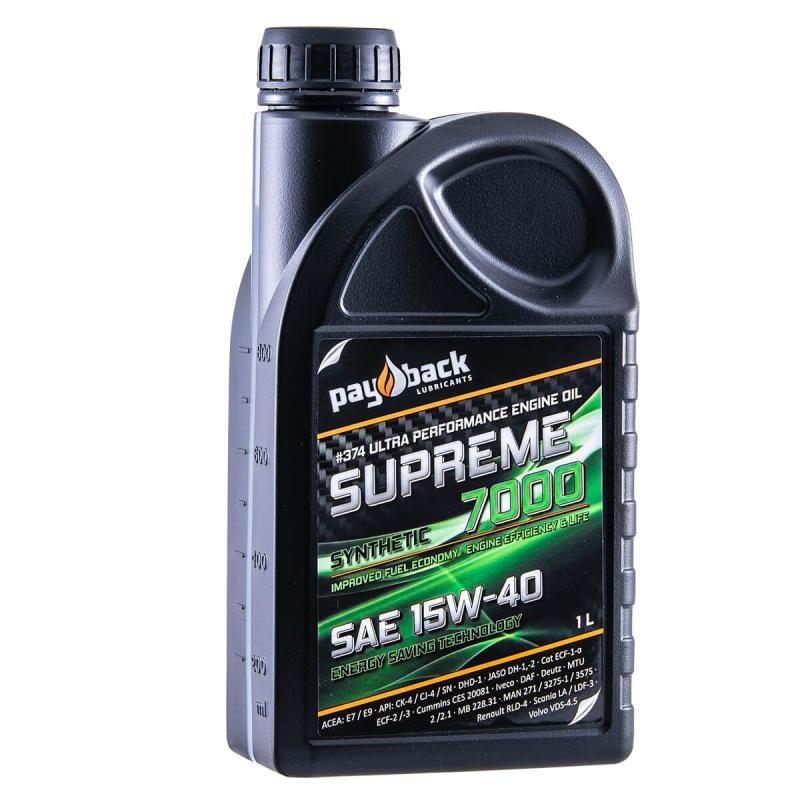 Motorolja SUPREME 7000 SAE15W-40 - Pay Back 1 Liter Flaska