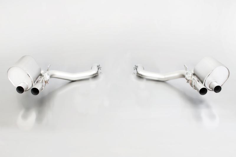 Left/Right axle-back sport exhaust system Maserati Ghibli (selectable tail pipes), incl. 2 vacuum operated mechanical valves, without homologation