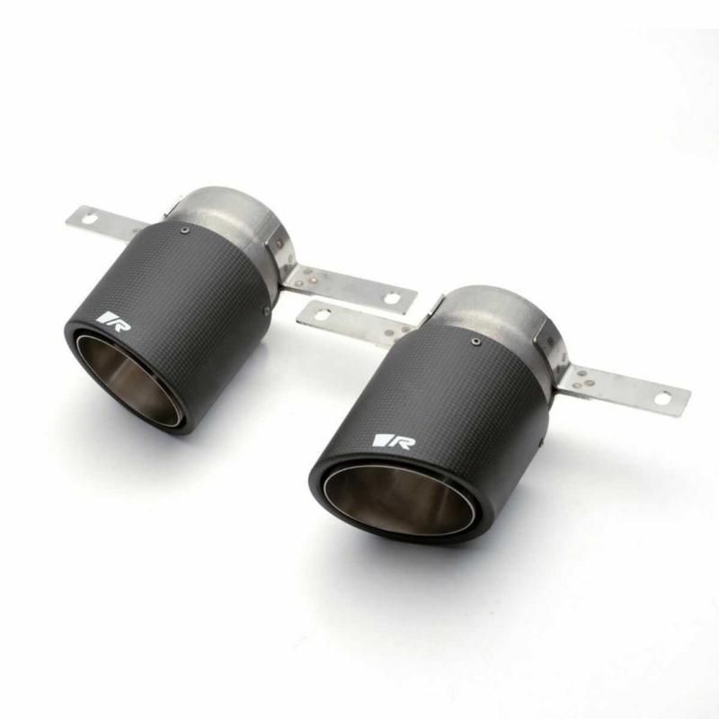 Carbon tail pipe set 2 tail pipes Dia: 102 mm, Titanium internals, incl. assembly fixtures for using on the original rear skirt