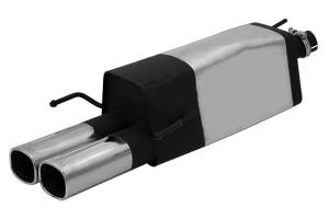 sport exhaust with 2 tail pipes 92x78 mm