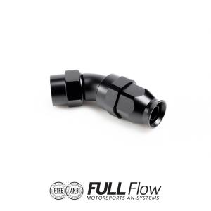 Full Flow PTFE Slanganslutning 45 Grader AN-8