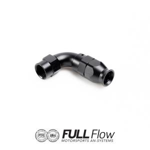 Full Flow PTFE Slanganslutning 90 Grader AN-6