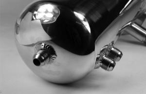 Catch tank bränsle. 2,5L - polerad aluminium AN8 & AN6