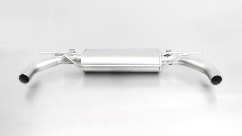 Axle-back Sport Exhaust Volkswagen Golf 7, dual L/R (selectable tail pipes), suitable for the original rear skirt, incl. EC homologation