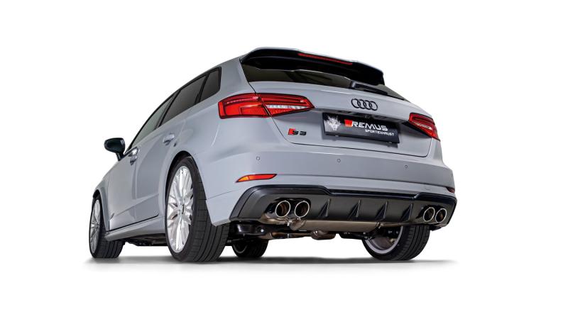 Axle-back-system L/R: Sport exhaust Audi S3 Facelift 8V centered with 2 integrated valves, incl. (EC-) approval