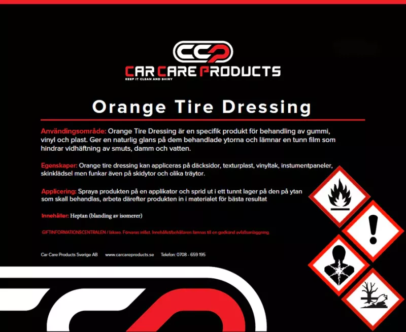 Car Care Products - Orange Tire Dressing 5L