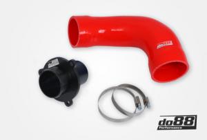 VAG 1.8 2.0 TSI (MQB) Turbo Muffler Delete, OEM Tryckrör, Röd slang