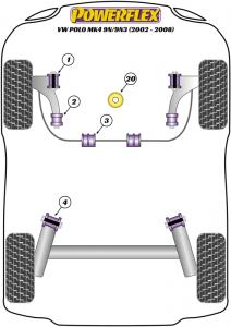 Volkswagen Polo MK4 9N/9N3 (2002 - 2008) Bak bakaxel infästning bussning, 72.5mm PFR85-415