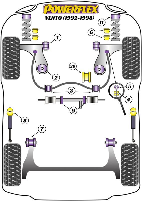 Volkswagen Vento (1992 - 1998) Power Steering Rack Mount