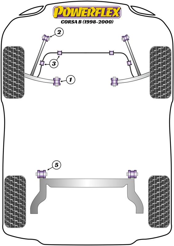 Opel Corsa B (1998-2000) Fram bärarm inre bussning PFF80-201BLK