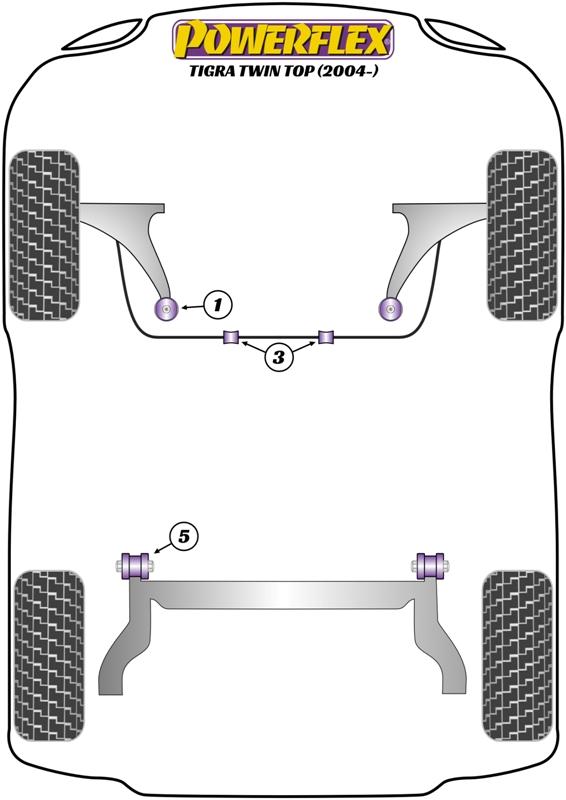 Vauxhall / Opel Tigra Twin Top (2004-) Front Arm Rear Bush