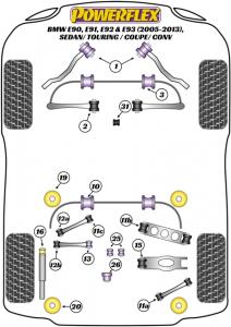 BMW E90, E91, E92 & E93 3 serie (2005-2013) Bak nedre Lateral arm till Hub bussning PFR5-414