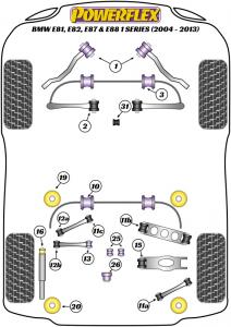 BMW E81, E82, E87 & E88 1 serie (2004-2013) Bak nedre Lateral arm till Hub bussning PFR5-414