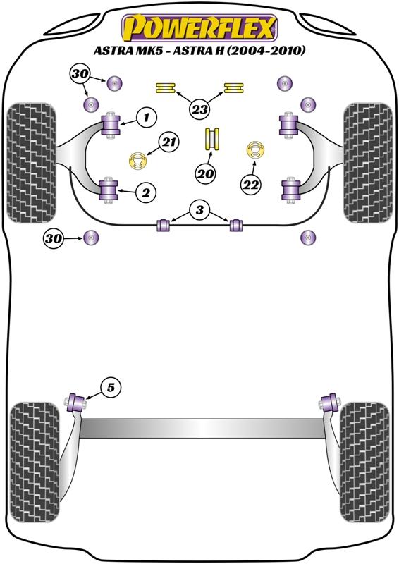 Opel Astra MK5 - Astra H (2004-2010) Fram krängningshämmare infästning bussning 25mm (2 styck) PFF80-1203-25