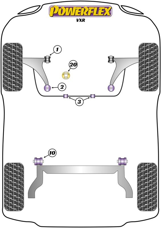 Opel VXR Fram krängningshämmare bussning 20mm PFF80-1103-20BLK