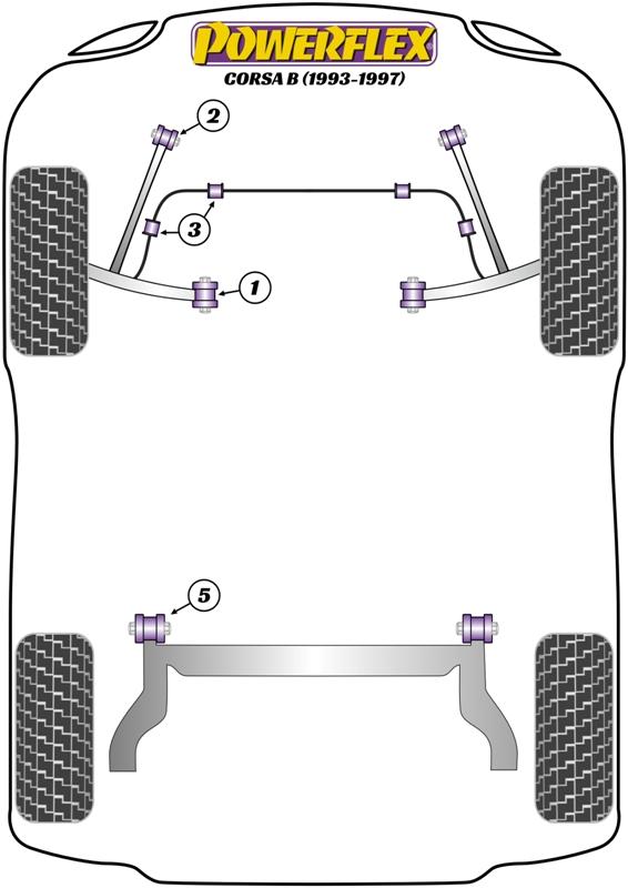 Opel Corsa B (1993-1997) Fram Tie Bar till chassi PFF80-203