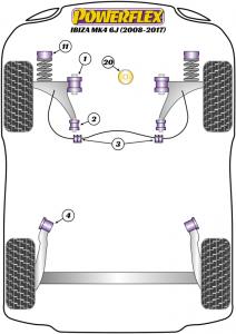 Seat Ibiza MK4 6J (2008 - 2017) Bak bakaxel infästning bussning, 72.5mm PFR85-415