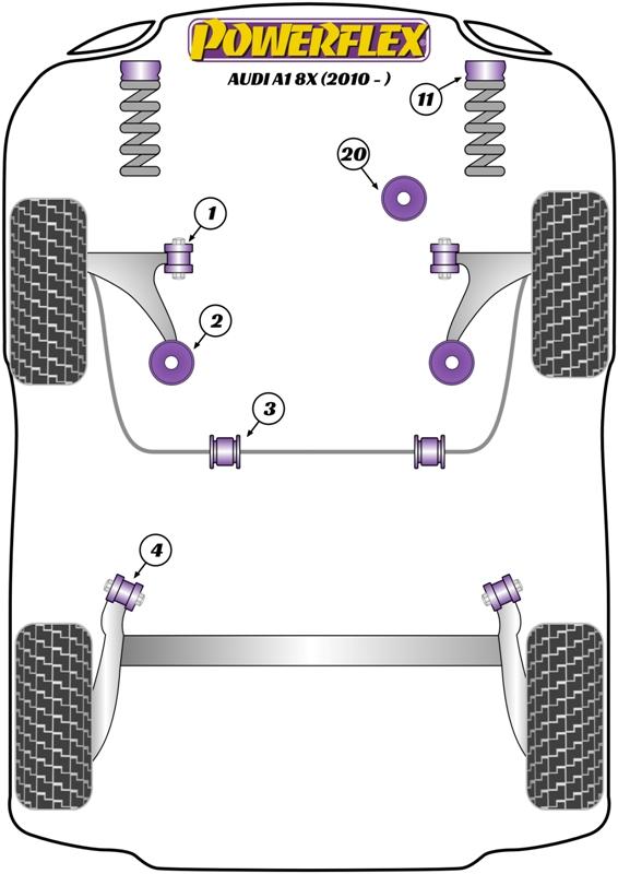 Audi A1 8X (2010-) Front Anti Roll Bar Bush 19mm