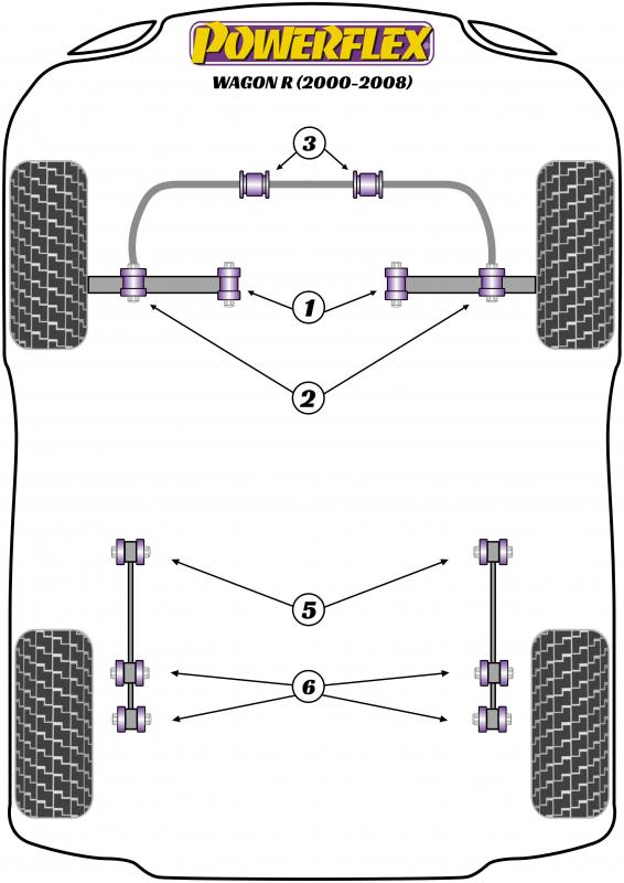 Suzuki Wagon R (2000 - 2008) Fram krängningshämmare bussning 21mm PFF73-203