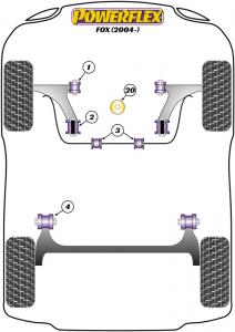 Volkswagen Fox Bak bakaxel infästning bussning, 72.5mm PFR85-415