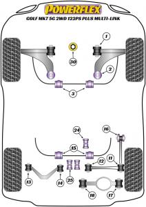 Volkswagen Golf MK7 5G 2WD 122PS plus Multi-link Fram bärarm Bak bussning PFF85-802