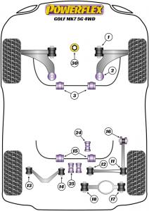 Volkswagen Golf MK7 5G 4WD Fram bärarm Bak bussning PFF85-802