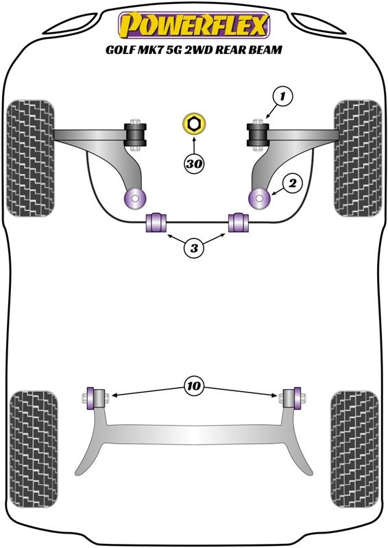 Volkswagen Golf MK7 5G 2WD upto 122PS Rear Beam  Front Wishbone Rear Bush, Caster Adjustable