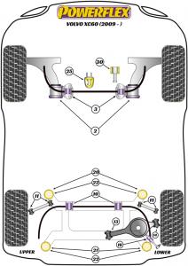 Volvo XC60 (2009 -) Bak Subframe bussning PFR19-1922BLK
