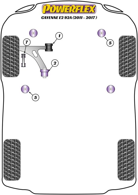 Porsche Cayenne E2 92A (2011 - 2017) Fram nedre bärarm Bak bussning  PFF85-1602