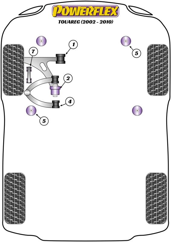 Volkswagen Touareg (2002 - 2010) Fram nedre bärarm Fram bussning  PFF85-1601