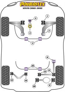 Volkswagen Vento (2005 - 2010) Fram bärarm Bak bussning  PFF85-502