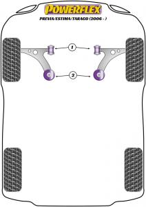 Toyota Previa / Estima / Tarago (2006 -) Fram bärarm Bak bussning  PFF76-702