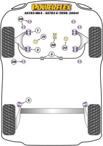 Opel Astra MK4 - Astra G (1998-2004) Fram Subframe bussning PFF80-830