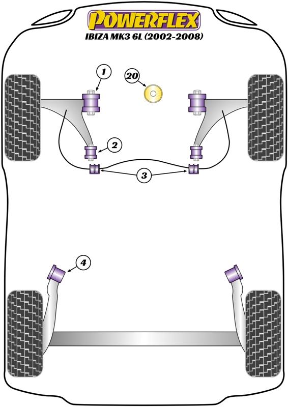 Seat Ibiza MK3 6L (2002-2008) nedre Motorfäste stora bussning (Diesel) PFF85-620R