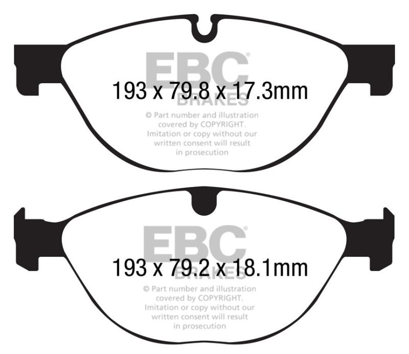 Bromsbelägg EBC Yellowstuff - JAGUAR F-TYPE 5.0 SUPERCHARGED Bensin 550Hk