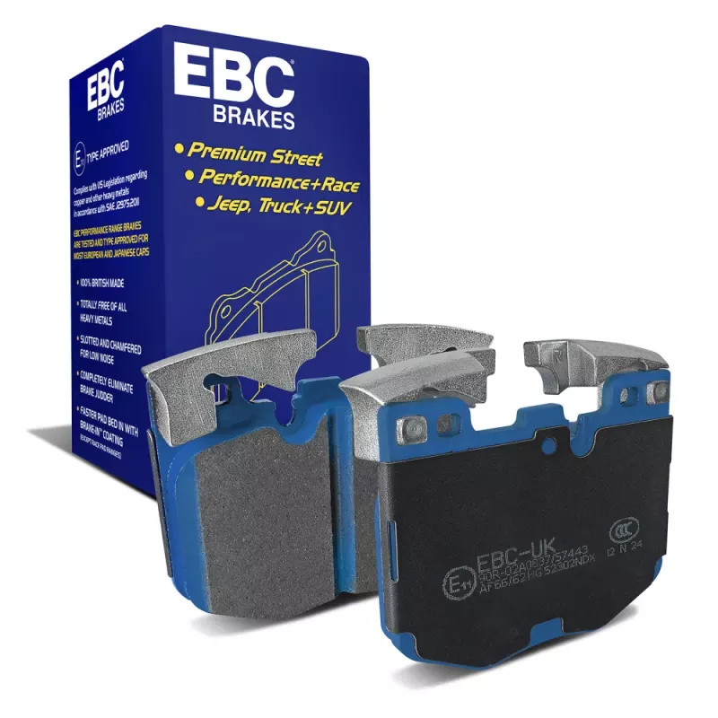Bromsbelägg fram EBC Bluestuff BMW EJ M-bromsar 2,3,4, Z4 i G- plattform & Toyota GR Supra