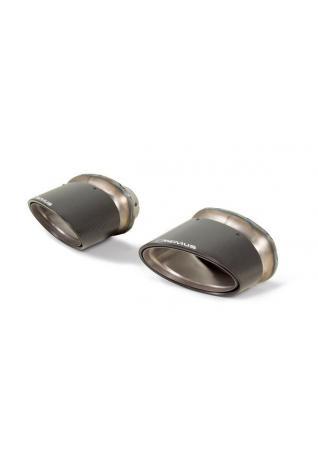 carbon tail pipe set consisting of 2 tail pipes 175x108mm angled/angled, titanium internals