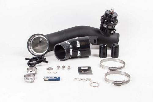 Singel dumpventilskit med aluminiumrör för BMW 135i, 335i och 1M med N54 Twin Turbo, Svart