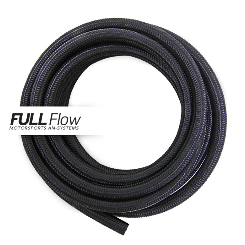 Black Nylon Braided Fuel Hose AN-4, Length 1m