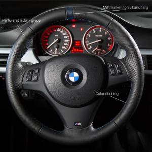 Perforerat läder på halva ratten