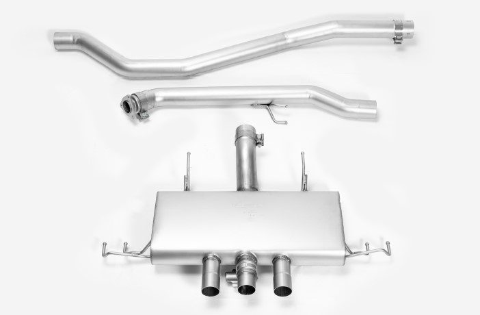 Racing Downpipe-back-system centered: Sport Exhaust (absorption principle) for the Honda Civic Type-R, FL5