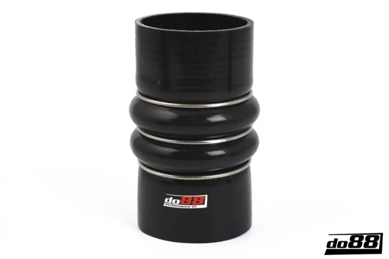 Silikonslang Svart Flexkoppling 2-Steg 3tum (76mm)