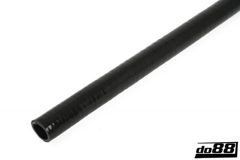 Silikonslang Svart Flexibel slät 1,0tum (25mm)